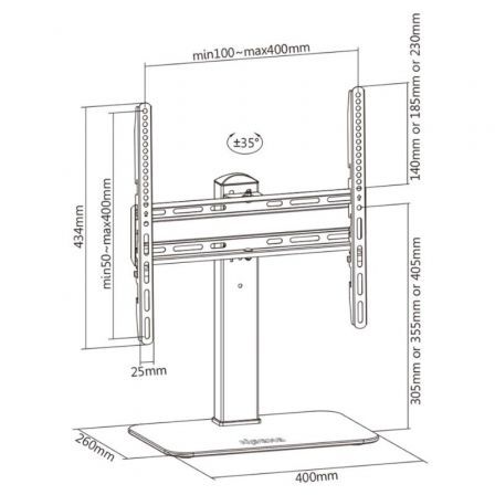 Aisens Soporte de Mesa ECO Giratorio para Monitor/TV de 32-55 Pulgadas, Negro